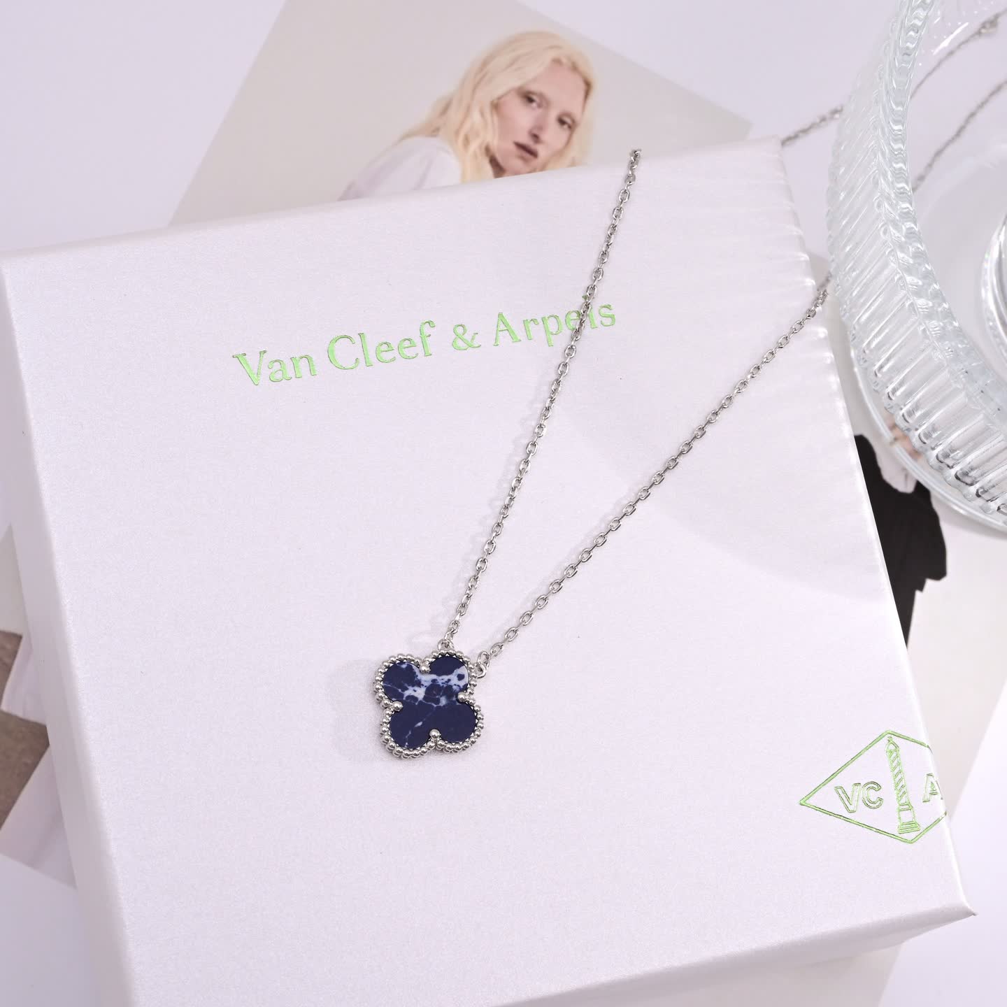 Van Cleef & Arpels Max Mara Clover-Shaped Pendant Necklace